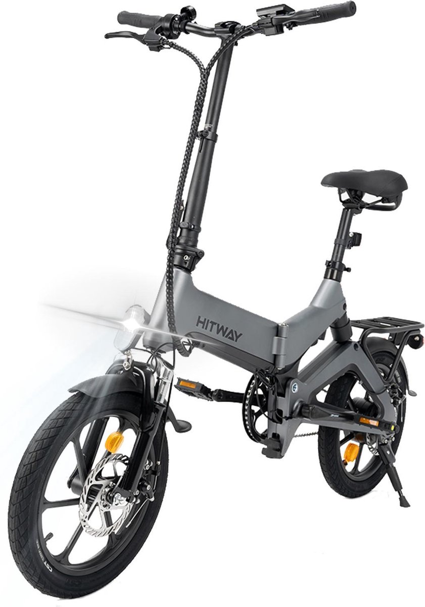 Merkloos Sans marque Hitway 14F005 Elektrische Fiets E bike | Opvouwbaar | 250W Motor | 7.5Ah | 16"" | Grijs Zwart