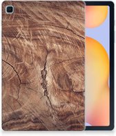 Hoes Geschikt voor Samsung Galaxy Tab S6 Lite | Tab S6 Lite 2022 Silicone Back Case Boomstam met transparant zijkanten