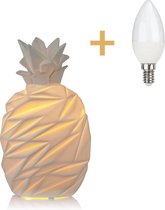 IluniQ ANANAS – Ananas Lamp - Tafellamp - GRATIS LED Lichtbron 2 kleuren