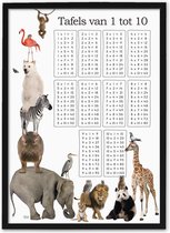 Les tableaux de 10 affiches (multiplication) animaux sauvages 50x70 cm