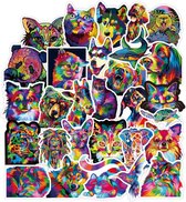 Regenboog gekleurde dieren | sticker set | vinyl stickers | 50 stuks