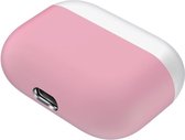 Watchbands-shop.nl Siliconen Horlogeband - Apple Airpods Pro Case Cover - Wit-Roze