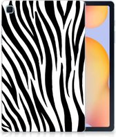 Hoesje Geschikt voor Samsung Galaxy Tab S6 Lite | Tab S6 Lite 2022 Mapje Zebra met transparant zijkanten