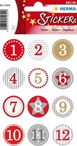 HERMA 15254 Stickers Décor adventkalender stickers 1-24, rood Ø 2 cm