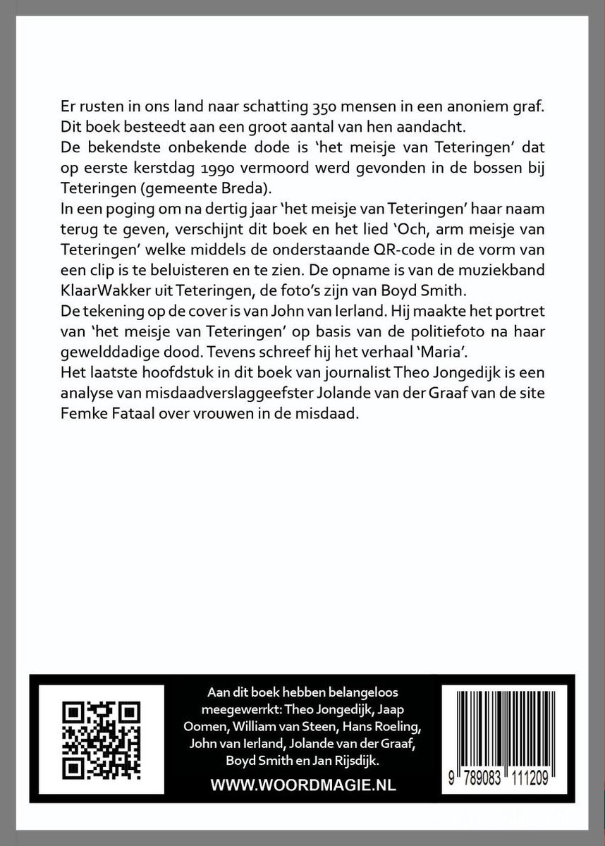 Het Meisje van Teteringen - back cover