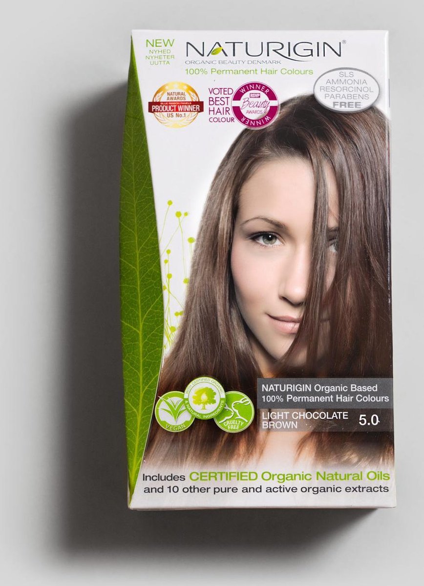 NATURIGIN Natural Permanent Home Hair Dye-Ammonia-free – Light Chocolate Brown 5.0