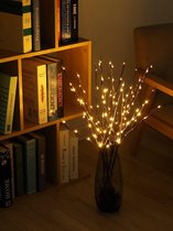 Wilgentak met 20 led lampjes - warm wit - kerstverlichting - decoratie takken