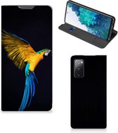Telefoontas Geschikt voor Samsung Galaxy S20 FE Smart Cover Hoesje Papegaai