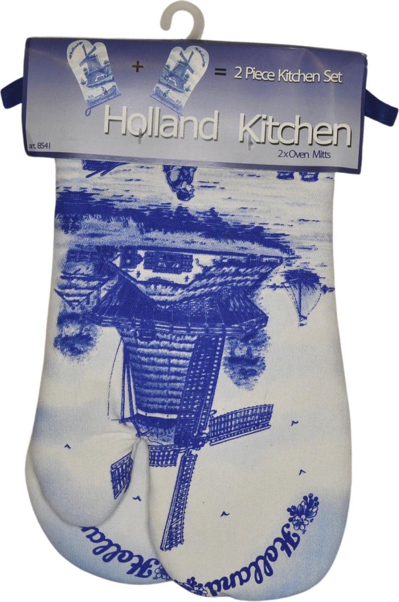 Ovenhandschoenen - Delftsblauw - molen