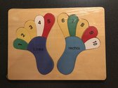 Puzzel met voeten met cijfersymbolen.