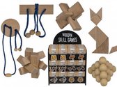 Houten behendigheidsspel / houten puzzel / mini hersenkrakers / schoencadeau / kado / wooden skill game / ca 4.5 x 4.5 cm