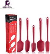Siliconen spatel en lepel set - 5-delig keukengerei - Silicone Spatula Set - kleur rood