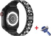 Luxe Metalen Armband Bandje Geschikt Voor Apple Watch Series 1/2/3/4/5/6//7/SE 38/40/41 mm - 38mm/40mm/41mm iWatch Schakel Polsband Strap RVS - Met Horlogeband Inkortset - Stainles