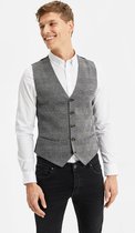 WE Fashion Heren slim fit geruit gilet