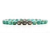 Beaddhism - Armband - Turquoise - Zilver - Kashmir 3 - 8 mm - 23 cm