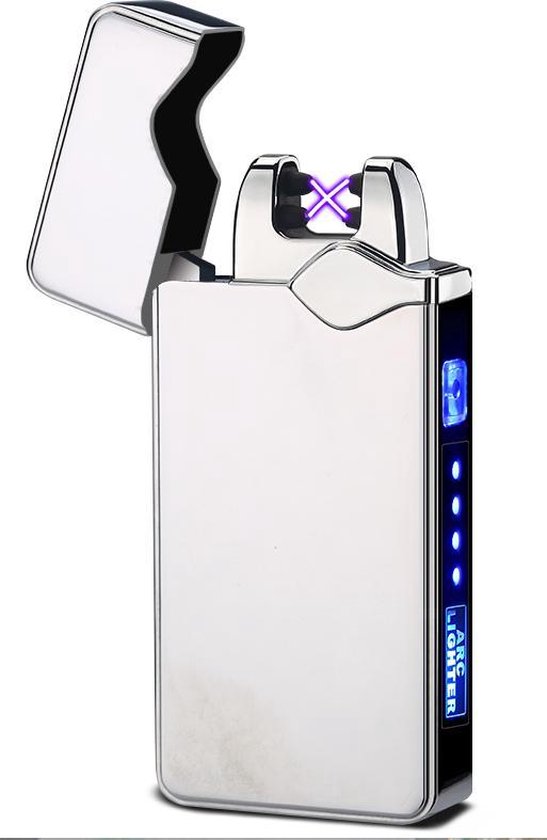 K&L Elektrische Plasma Aansteker - USB oplaadbaar - (Zilver)