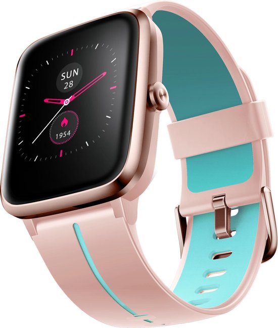 SmartWatch-Trends S205L - Smartwatch Vrouwen - Dames - Roze - Baby Blauw