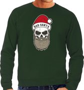 Grote maten Bad Santa foute Kerstsweater / Kersttrui groen voor heren - Kerstkleding / Christmas outfit 3XL (58)