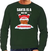 Grote maten Foute Kerstsweater / Kersttrui Santa is a big fat motherfucker groen voor heren - Kerstkleding / Christmas outfit 3XL (58)