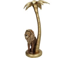 SVJ Kandelaar Leeuw Kandelaar - 19 x 16 x 36 cm - Polyresin - Goud