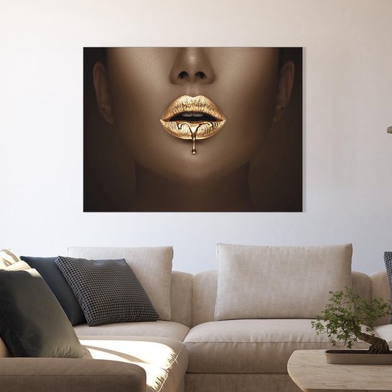 Canvas Schilderij - Golden Woman - 75 x 100 cm - PosterGuru.nl