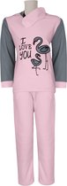 UNIFICATO Dames Pyjamaset - Huispak - Fleece - Roze - Maat L
