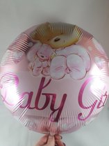 Ballon geboorte baby girl, beer, 40 cm kindercrea