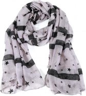 Lange dames sjaal Stars Falling|Lange shawl|Sterrenprint grijs