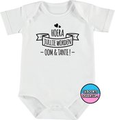 Romper - Hoera jullie worden oom & tante ! - maat 62/68 - korte mouwen - baby - baby kleding jongens - baby kleding meisje - rompertjes baby - rompertjes baby met tekst - kraamcade