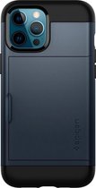 Spigen Slim Armor CS Backcover iPhone 12 Pro Max hoesje - Metal Slate
