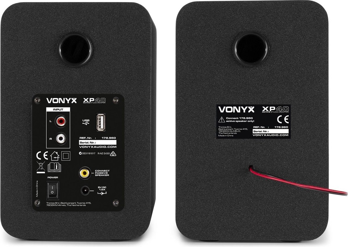 Vonyx XP40 Monitores de estudio amplificados 4 USB. Bluetooth  Audio  Oferta - Tienda on line de sonido y efectos de iluminación