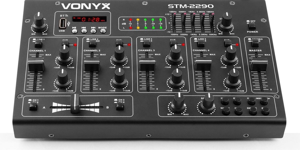 20€95 sur Vonyx STM2290 - Table de mixage DJ 8 canaux, Entrée USB,  technologie Bluetooth, 8 effets sons individuels, Table de mixage, Top Prix