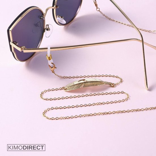 Accessoires Zonnebrillen & Eyewear Brilkettingen Brillen ketting Zilveren ketting. Roze Parel 