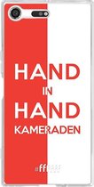 Sony Xperia XZ Premium Hoesje Transparant TPU Case - Feyenoord - Hand in hand, kameraden