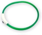 Siliconen halsband met licht - Honden halsband met licht - Halsband met licht - Led licht - Verlicht – USB kabel – Groen 1