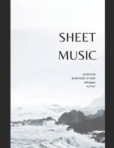 Sheet Music 12 staves with bass clef / f clef 120 pages 8.5 x11