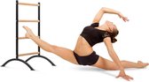 Klarfit Barre Amelie stretchleuning - voor fitness en danstraining - 4 hoogtes - vrijstaand - poedercoating voorziene stalen buis in houtoptiek