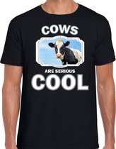 Dieren koeien t-shirt zwart heren - cows are serious cool shirt - cadeau t-shirt koe/ koeien liefhebber S