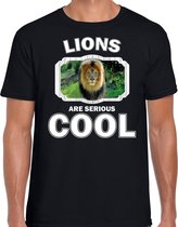 Dieren leeuwen t-shirt zwart heren - lions are serious cool shirt - cadeau t-shirt leeuw/ leeuwen liefhebber 2XL