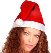 10x Kerstmuts - Kerstmuts - Kerstmuts voor kinderen en volwassenen - Rood/wit - Goede kwaliteit kerstmuts