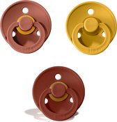 BIBS spenen maat 2 6-18m 3 STUKS | WOODCHUCK, RUST & OKER GEEL