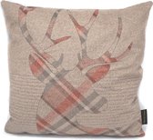 Coussin kussen vie en microfibre douce imprimés, des cerfs, des bois de cerf, renne, damiers, cerfs saut