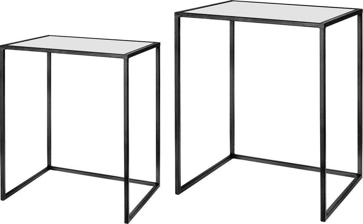 Bijzettafel Amaro 60cm zwart - set van 2