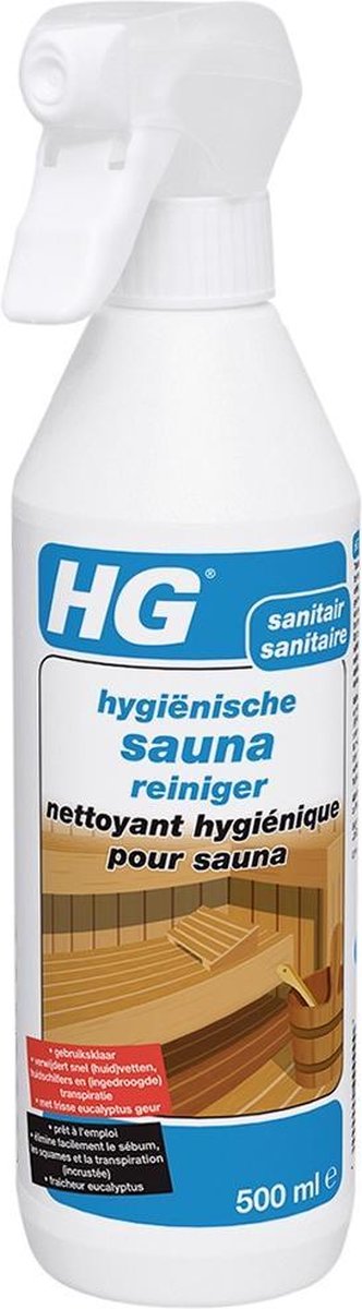 HG hygiënische sauna reiniger - 500 ml - gebruiksklaar & met frisse eucalyptusgeur