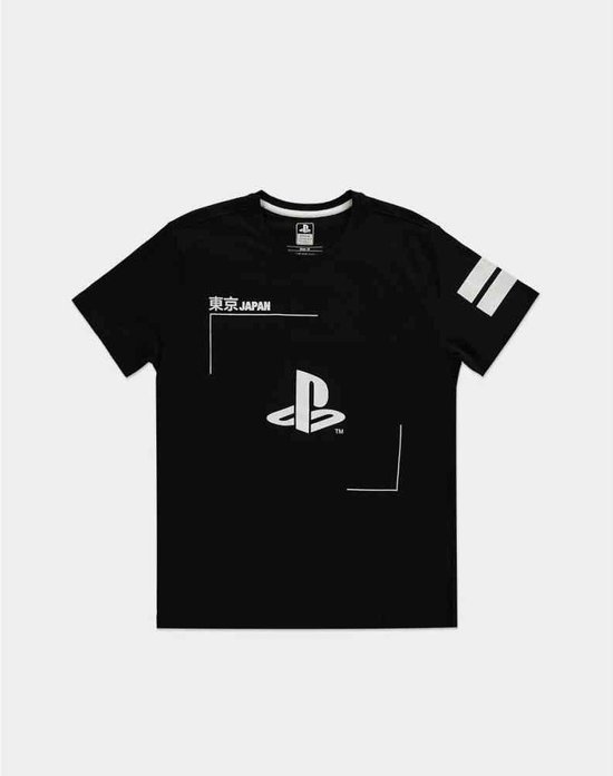 Sony PlayStation Black White Logo Tshirt S