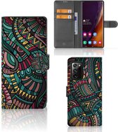 GSM Hoesje Geschikt voor Samsung Galaxy Note20 Ultra Flip Case Aztec