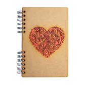 KOMONI - Duurzaam houten agenda - Navulbaar - Gerecycled papier - 2022 - Rood Hart