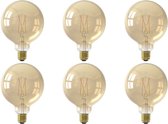 CALEX - LED Lamp 6 Pack - Globe - Smart LED G125 - E27 Fitting - Dimbaar - 7W - Aanpasbare Kleur CCT - Goud