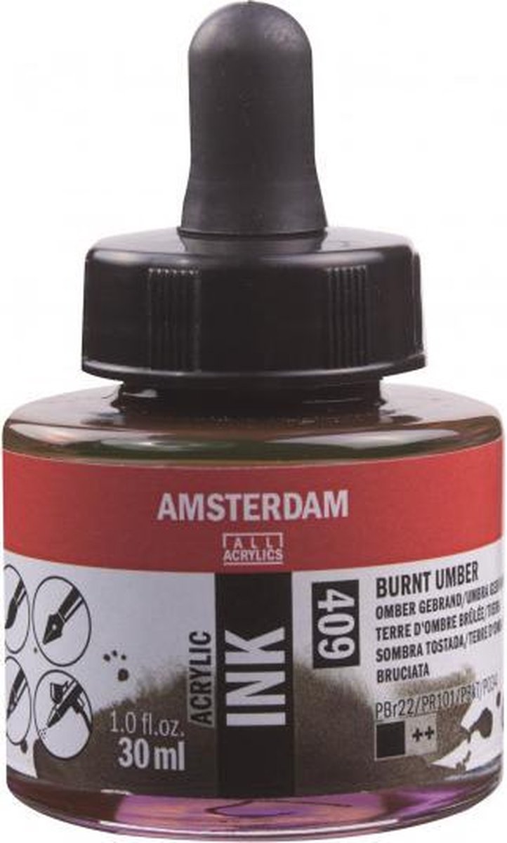 Amsterdam Acrylic Inkt Fles 30 ml Omber Gebrand 409