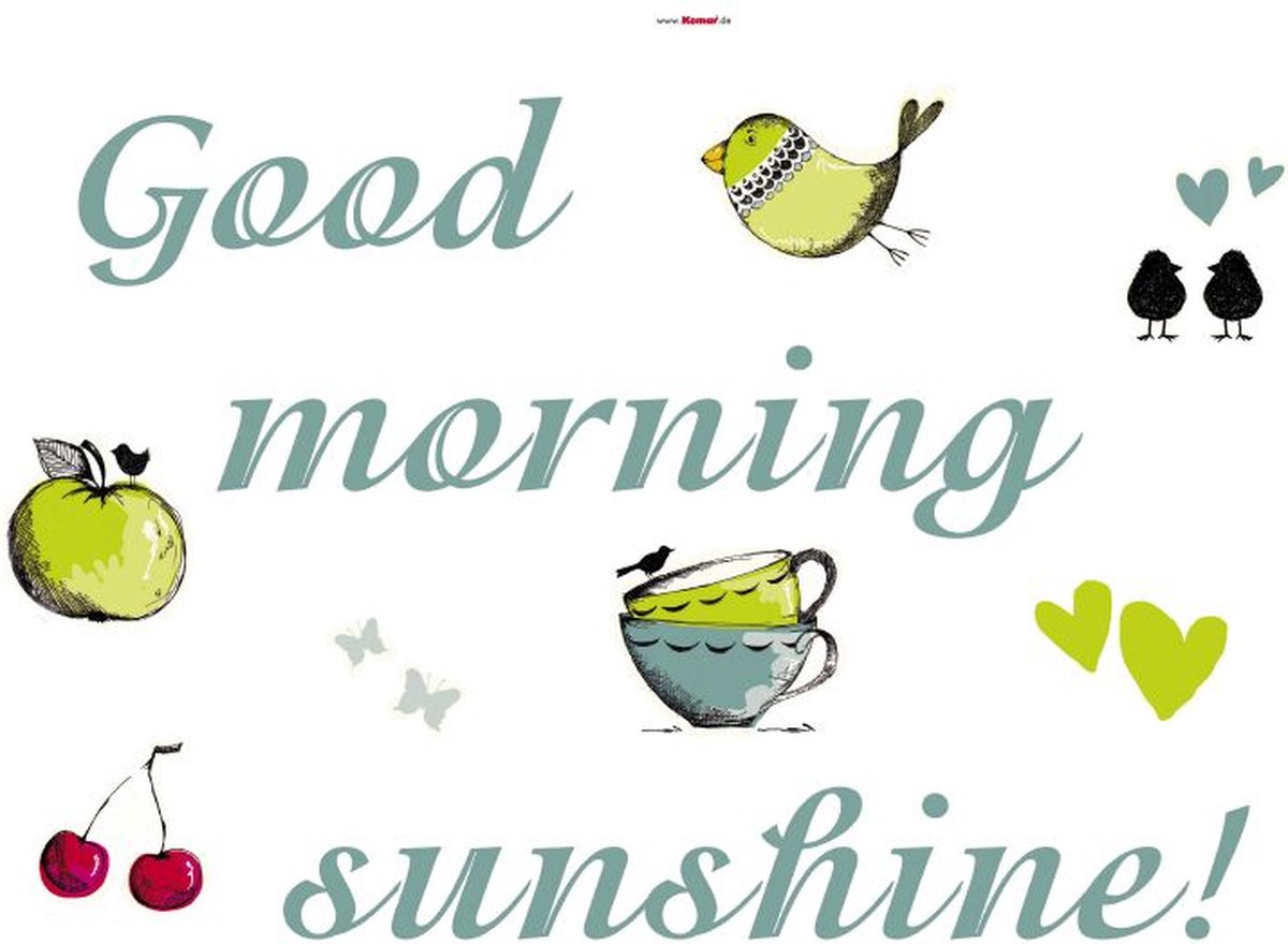 Komar - Muursticker - Sushine Goodmorning - Zelfklevend - Muurdecoratie - Stickers - 50 x 70 cm
